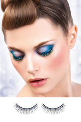 Black-Blue-Green Rhinestone Eyelashes - BE508 by Baci Lingerie